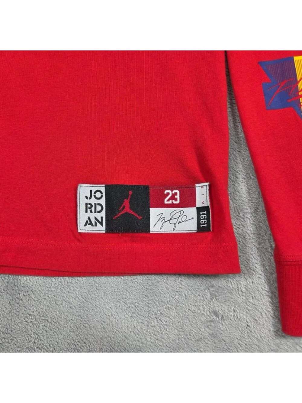 Nike Jordan Shirt Mens Medium Red Sport DNA 23 HBR Long Sleeve Jumpman Tee
